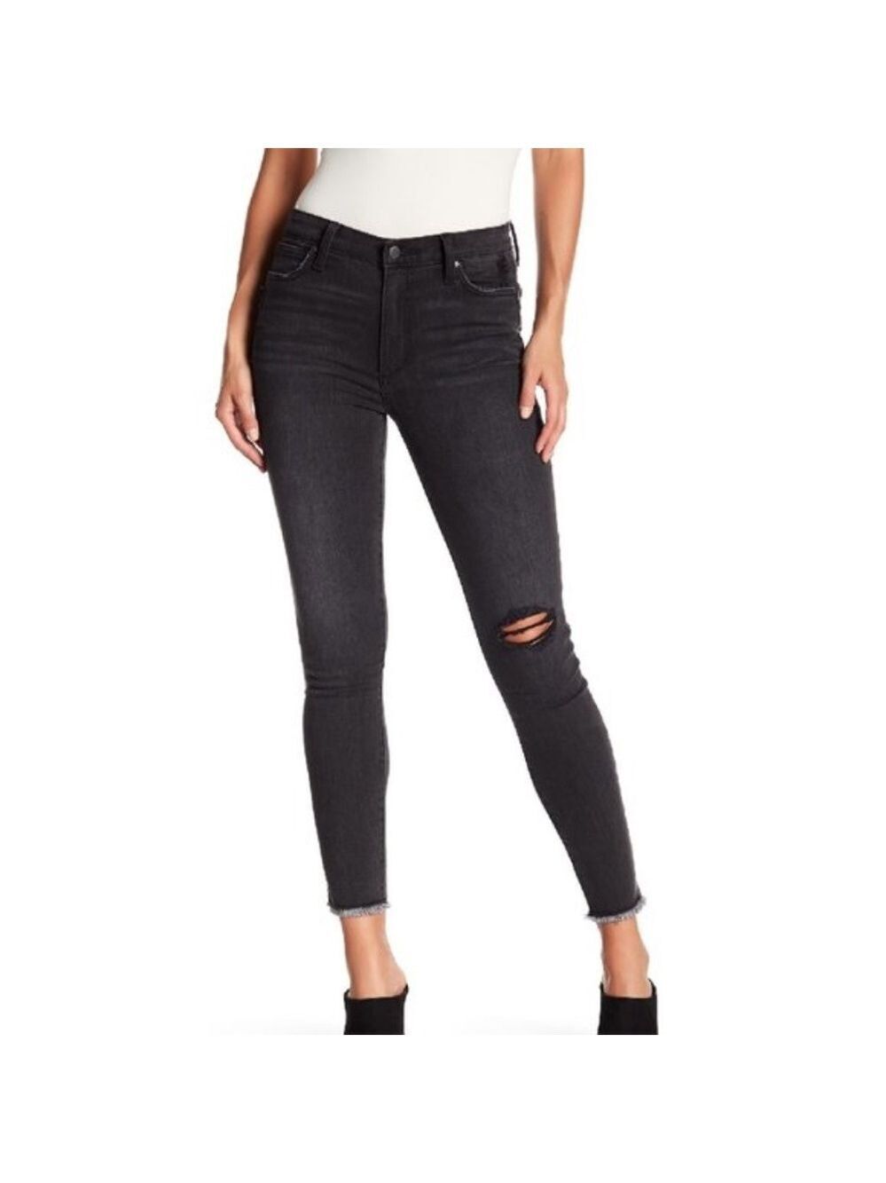 Joe's Charlie High Waisted Fray Ankle Hem Jeans